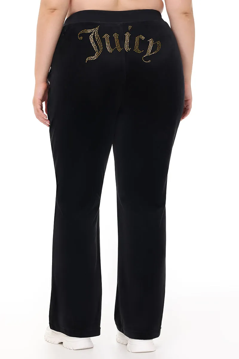 Plus-Size Technicolor Customizable Big Bling Velour Track Pants Juicy Couture
