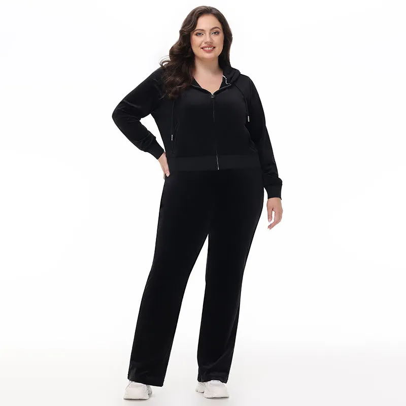 Plus-Size Technicolor Customizable Big Bling Velour Track Pants Juicy Couture