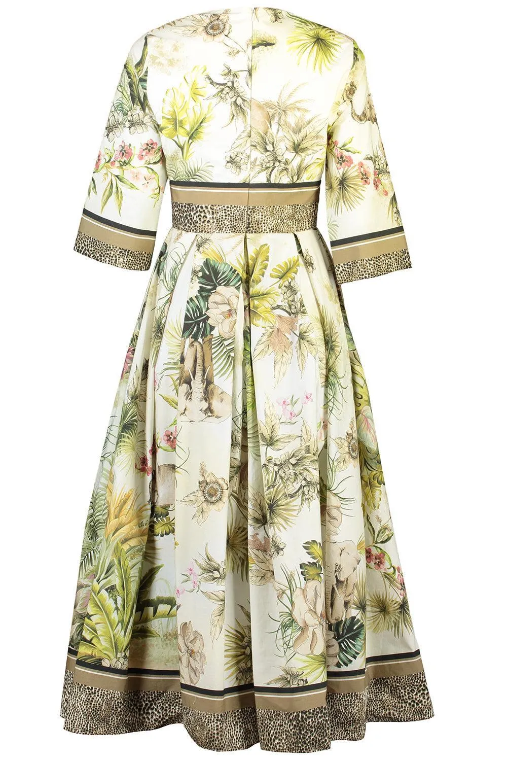 Printed Cotton Midi Dress