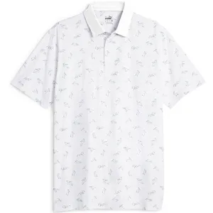 Puma Cloudspun Echo Polo Shirt - White Glow/Navy Blazer