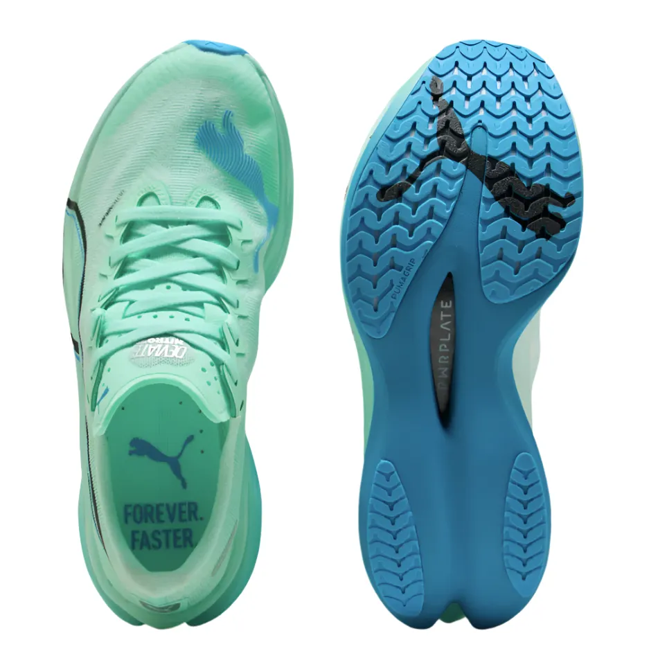 Puma Men's Deviate NITRO Elite 3 Running Shoes in Mint Melt/Speed Blue AW25