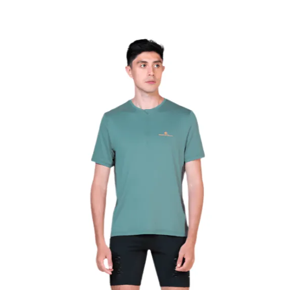 Ronhill Men's Tech 1/2 Zip Short Sleeved Tee in Monolith/Artemis SS25