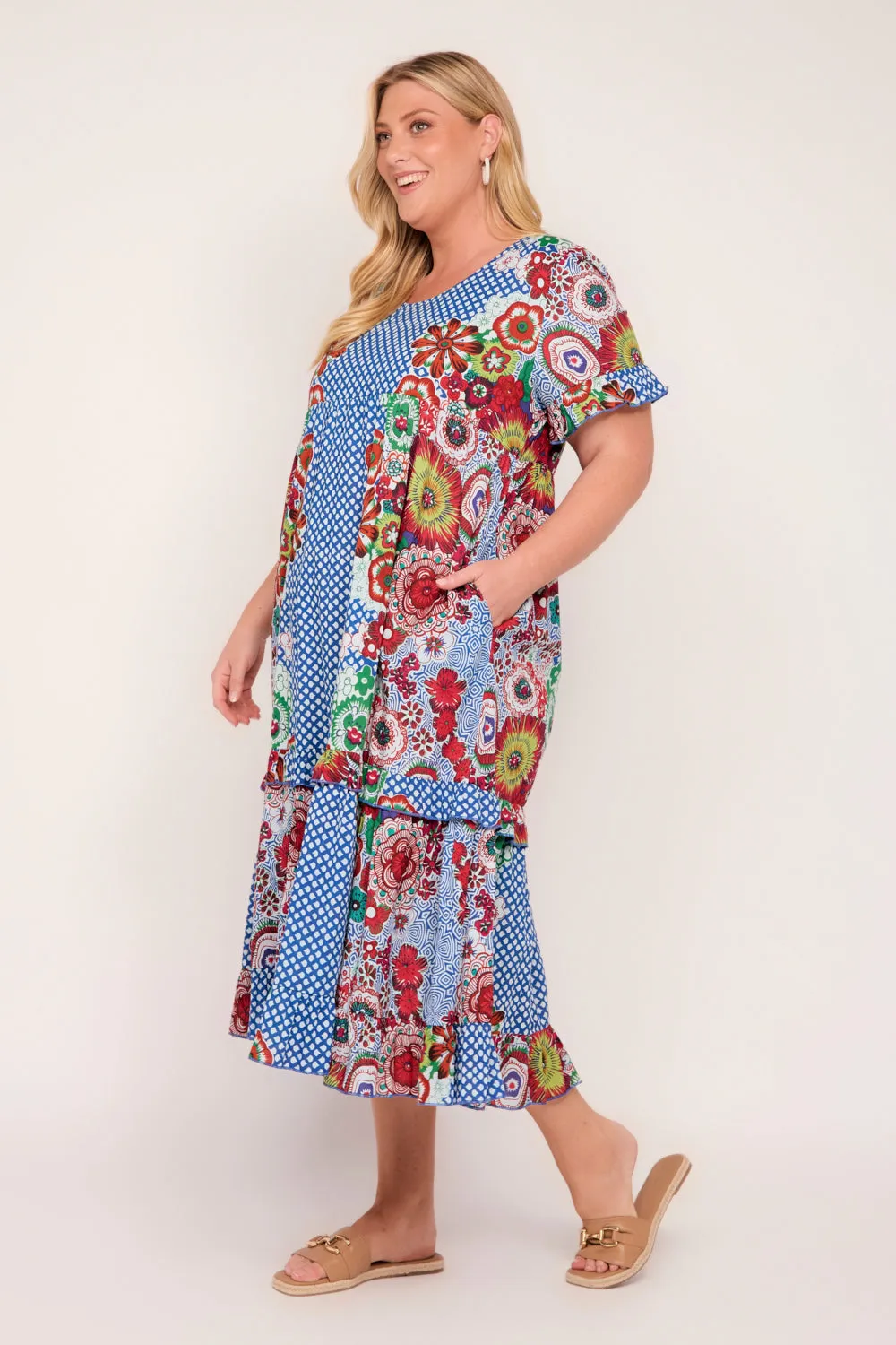 Sabre Frill Dress in Saleya Adrift