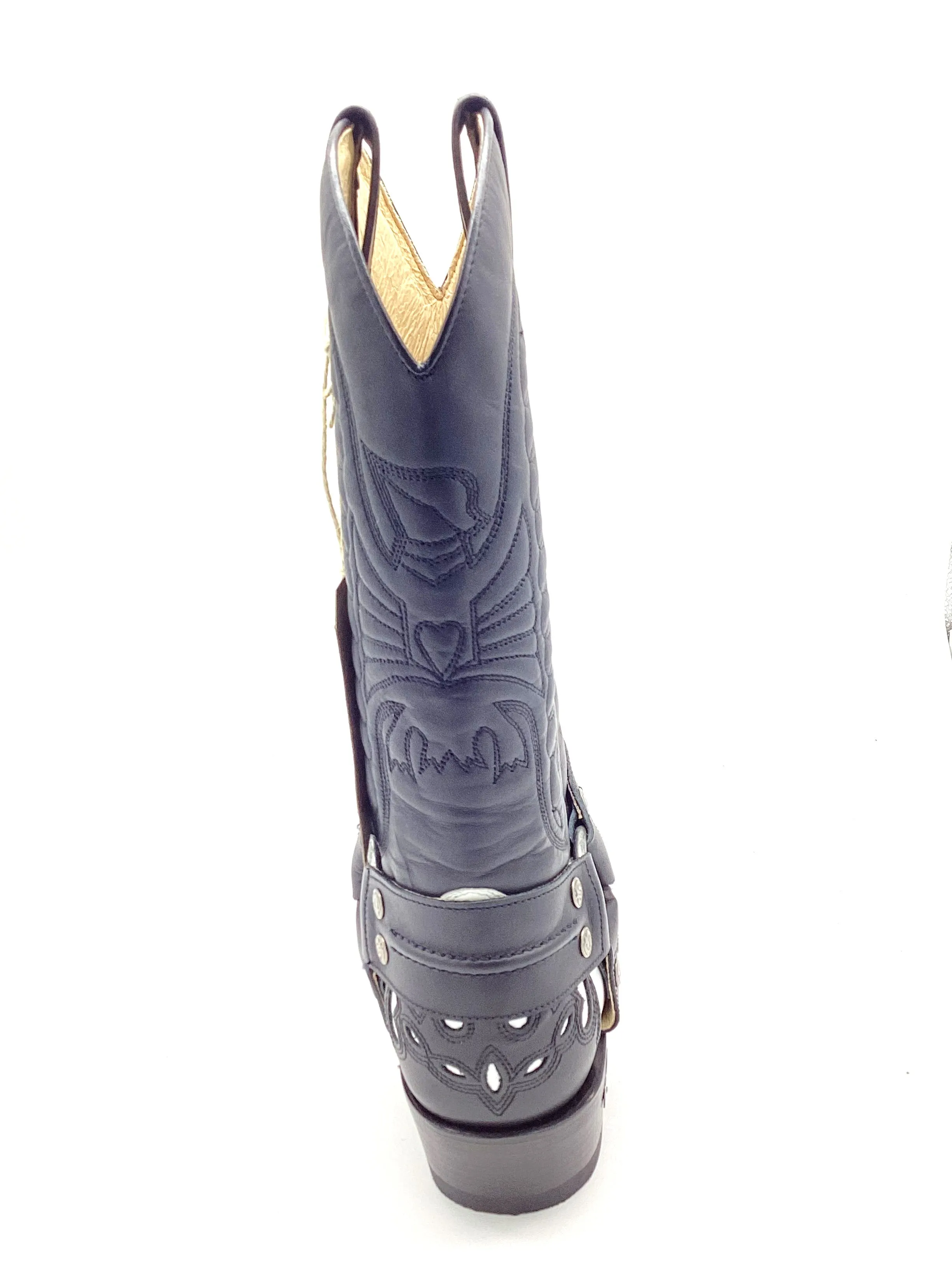 Sendra Boots Boots White/Black Real Leather Cowboy Biker Boots Exclusive & Limited