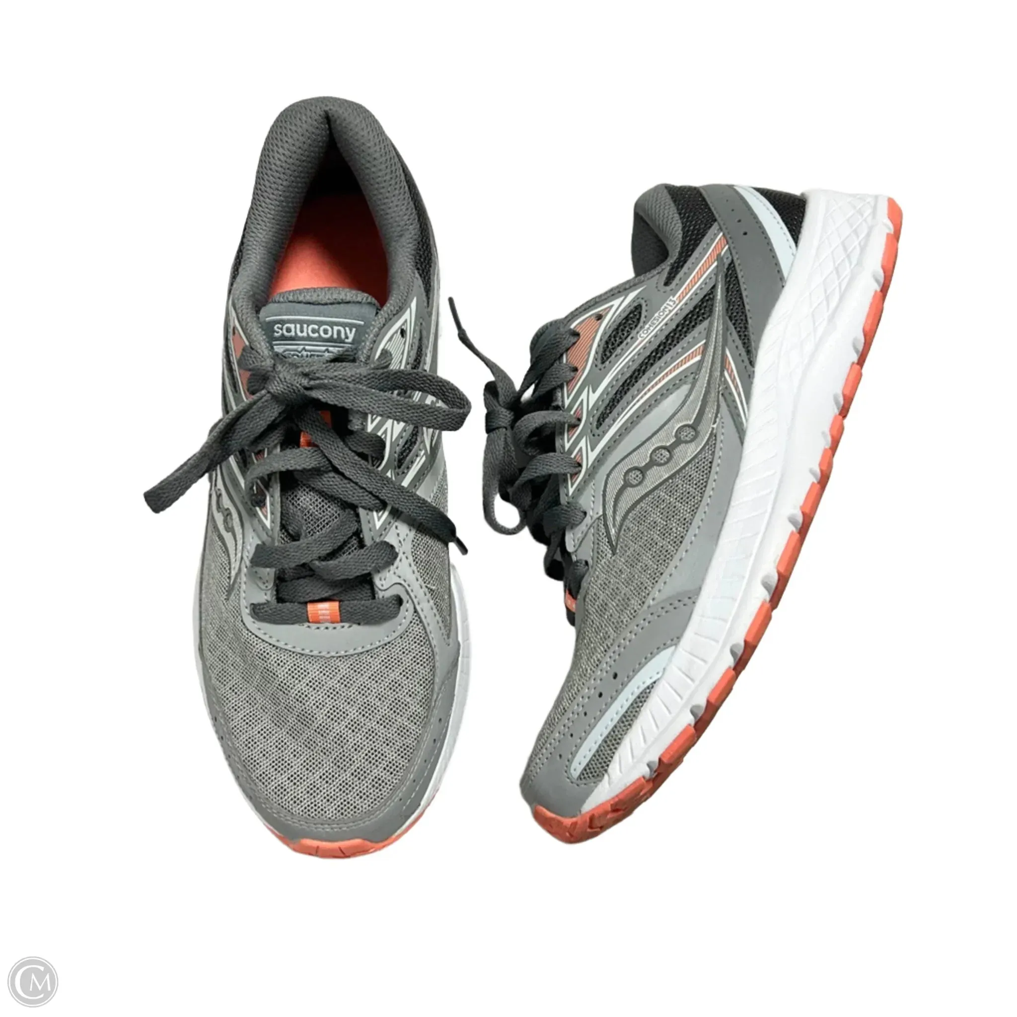 Shoes Athletic By Sacouny In Grey & Orange, Size: 8