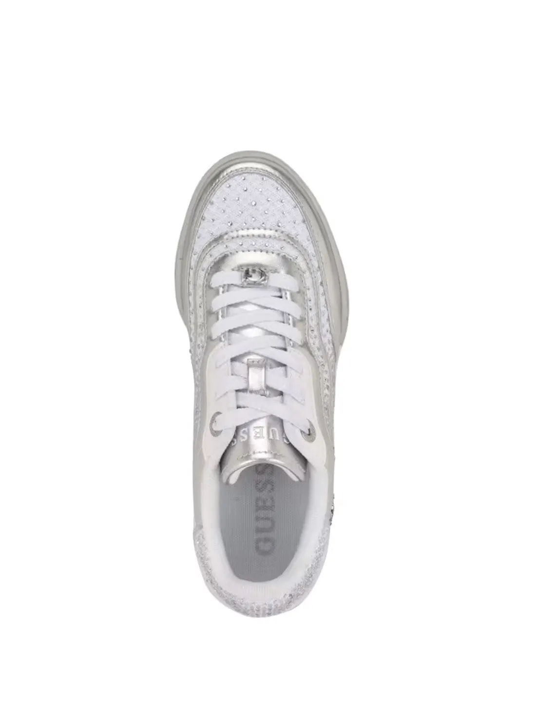 Silver Pritie Low-Top Sneakers Guess