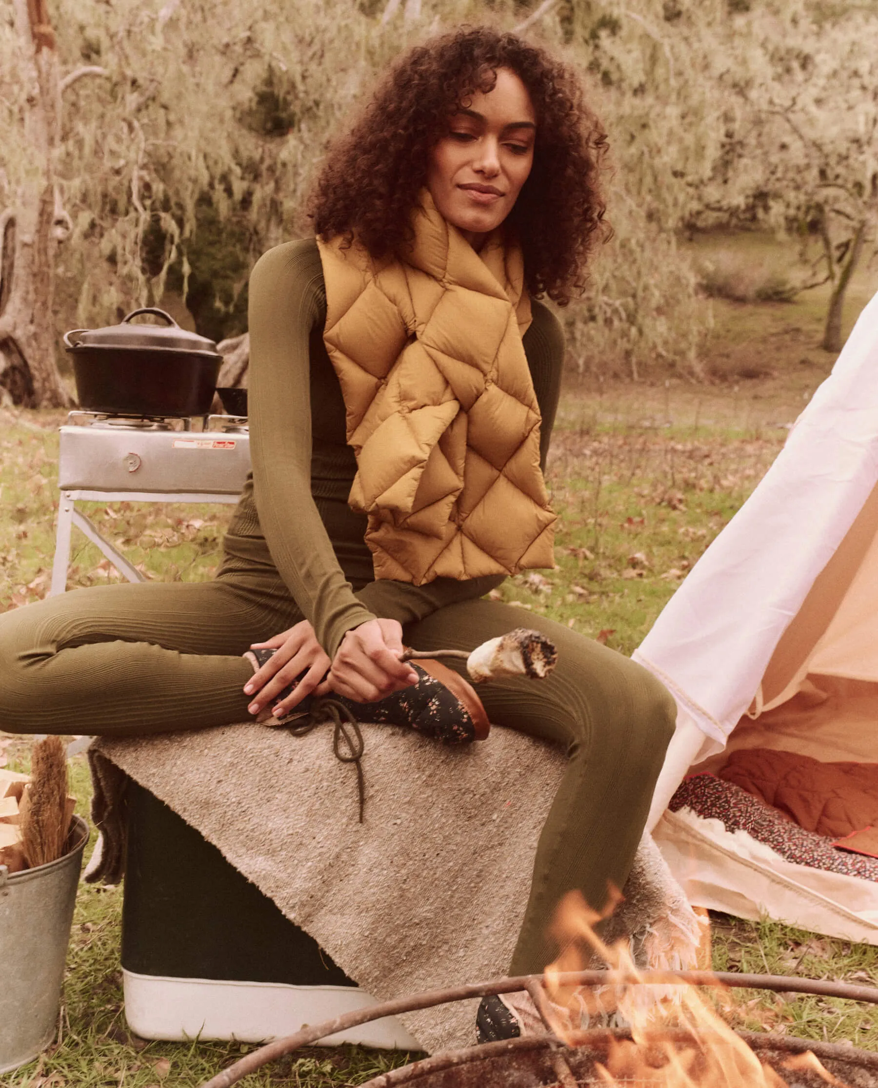The Down Quilted Puffer Scarf. -- Goldenrod The Great