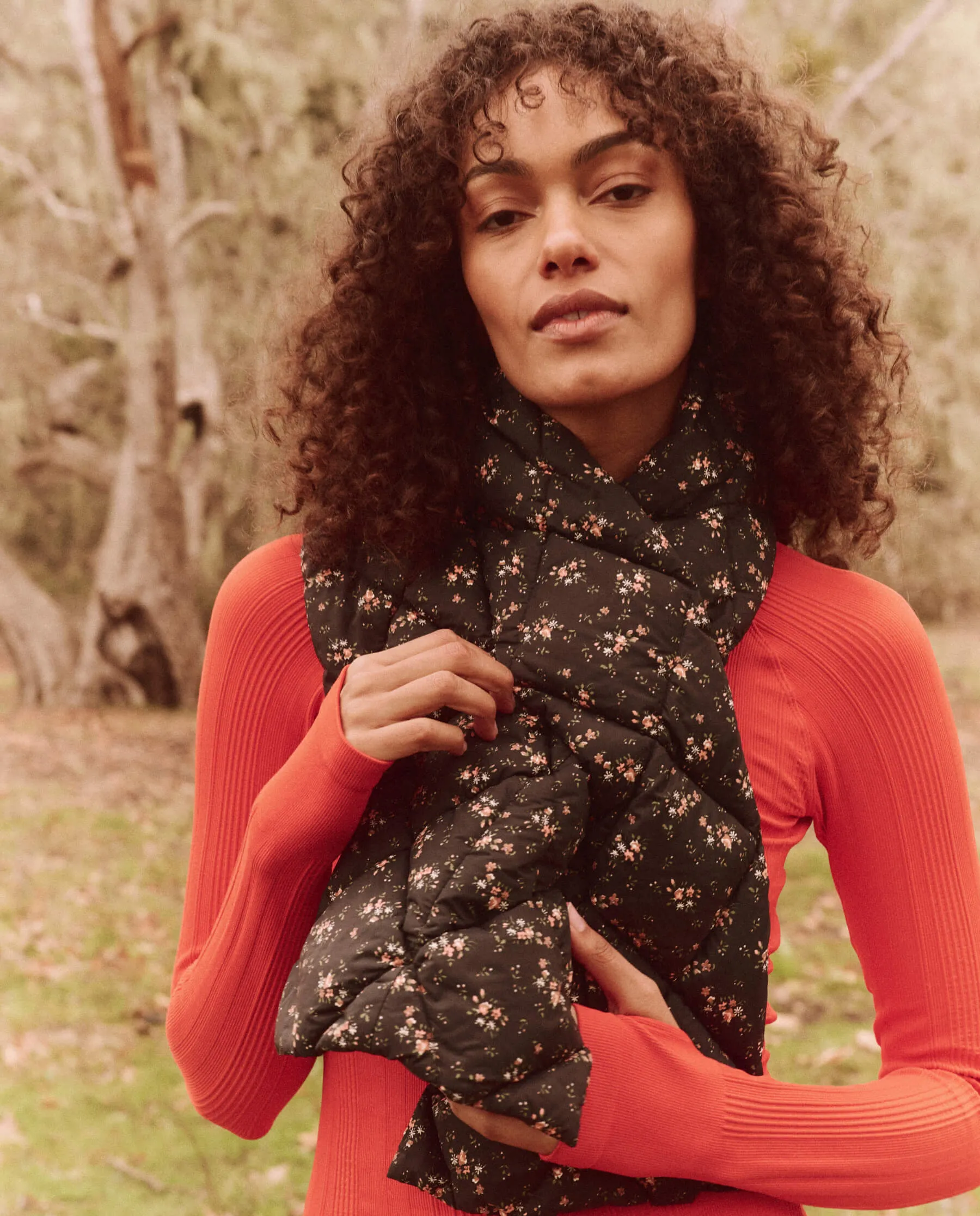 The Down Quilted Puffer Scarf. -- Wilderness Floral The Great