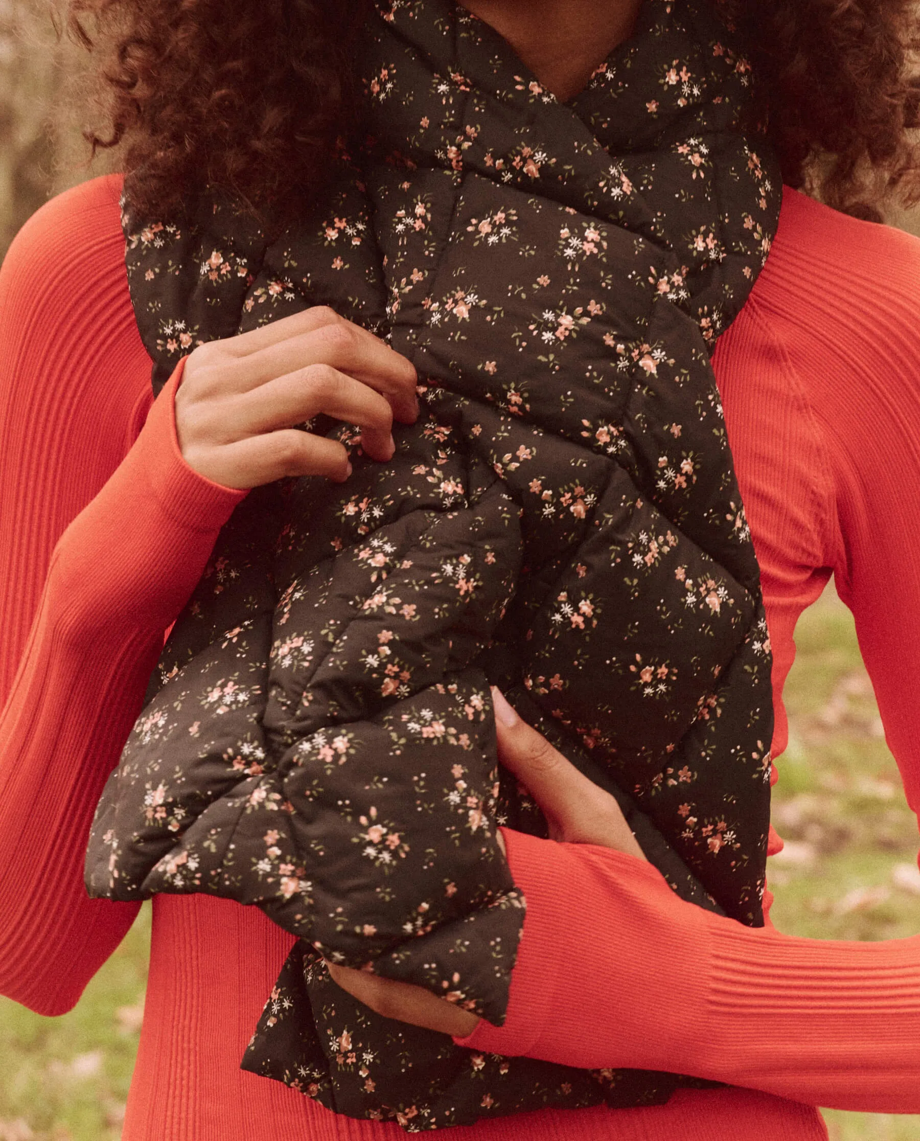 The Down Quilted Puffer Scarf. -- Wilderness Floral The Great
