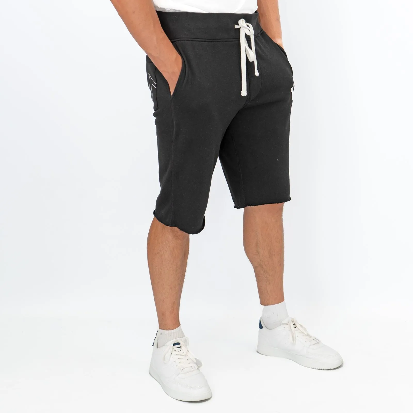 True Religion Mens Shorts Black Fleeced
