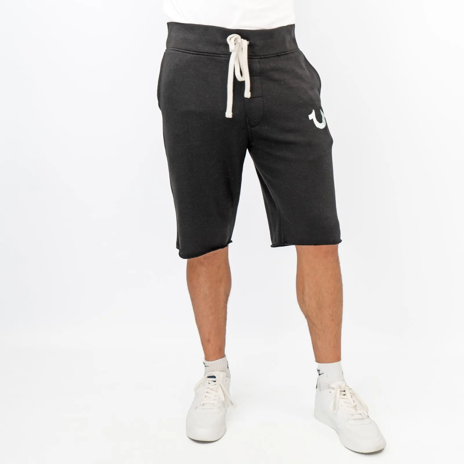 True Religion Mens Shorts Black Fleeced