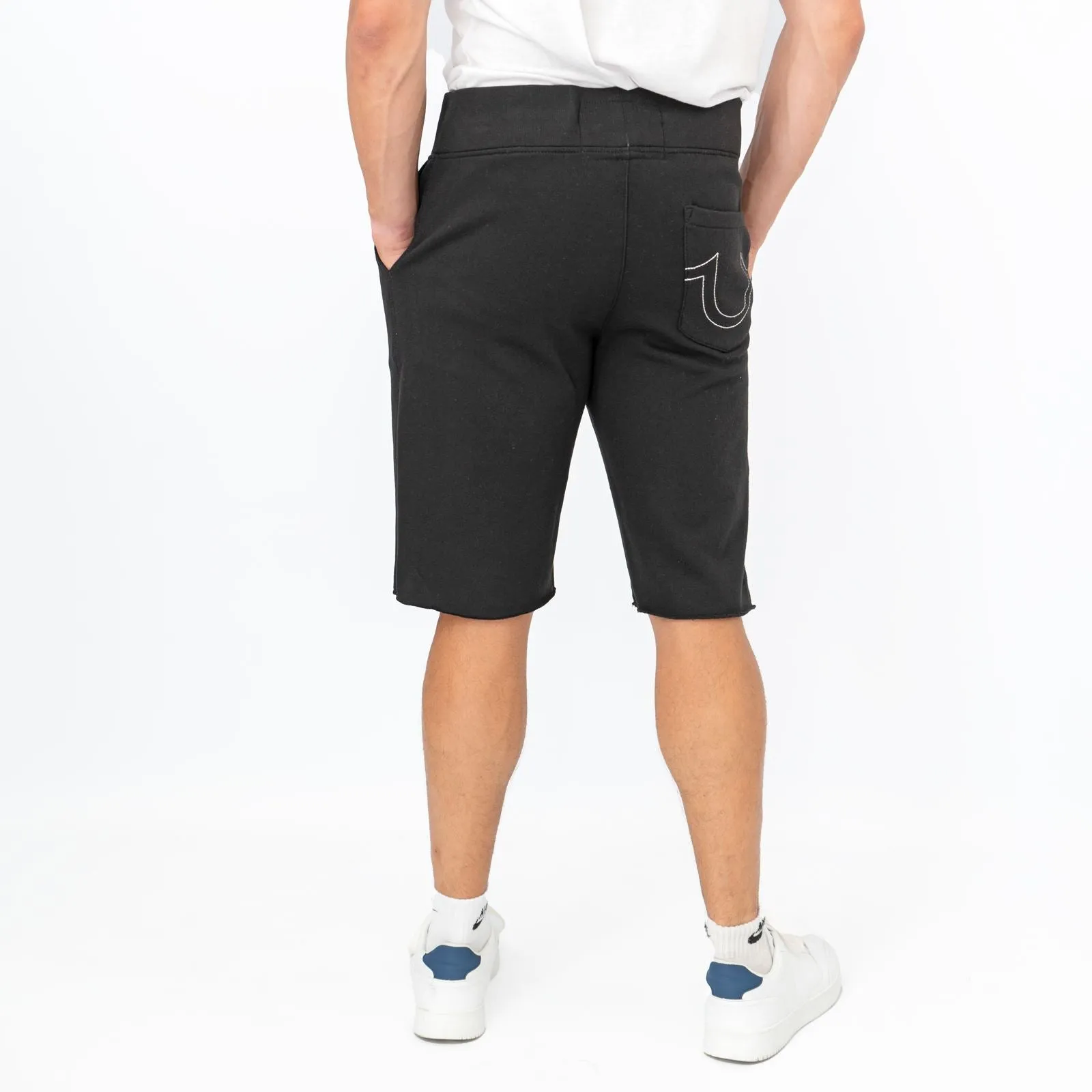 True Religion Mens Shorts Black Fleeced