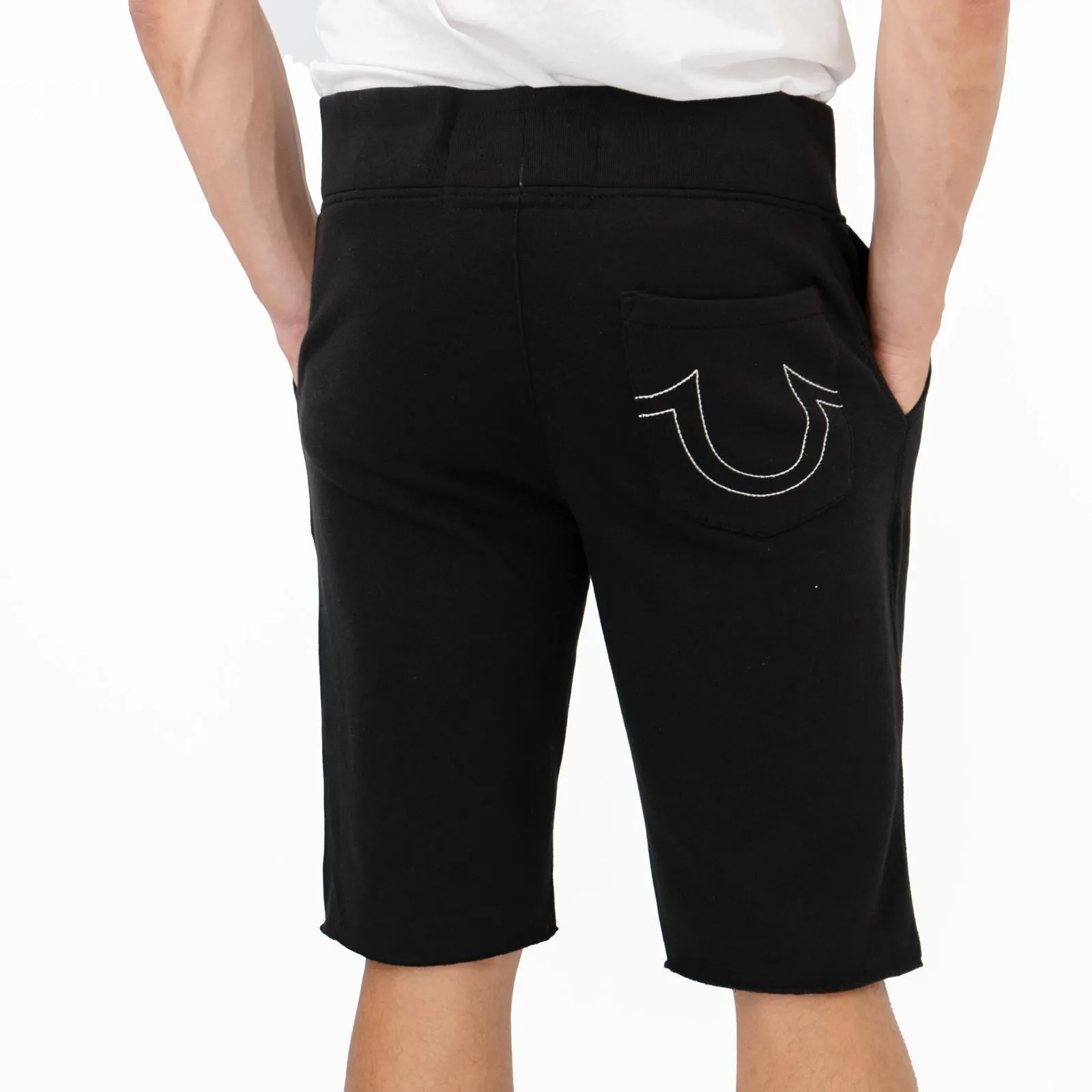 True Religion Mens Shorts Black Fleeced