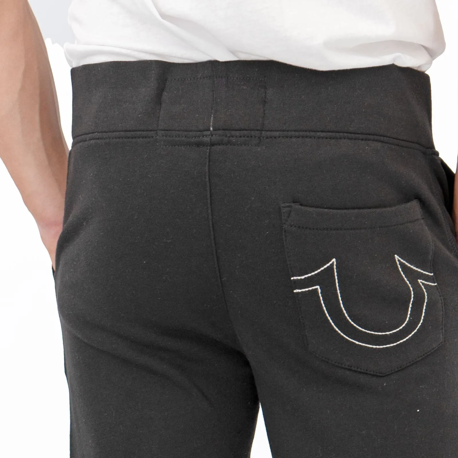 True Religion Mens Shorts Black Fleeced