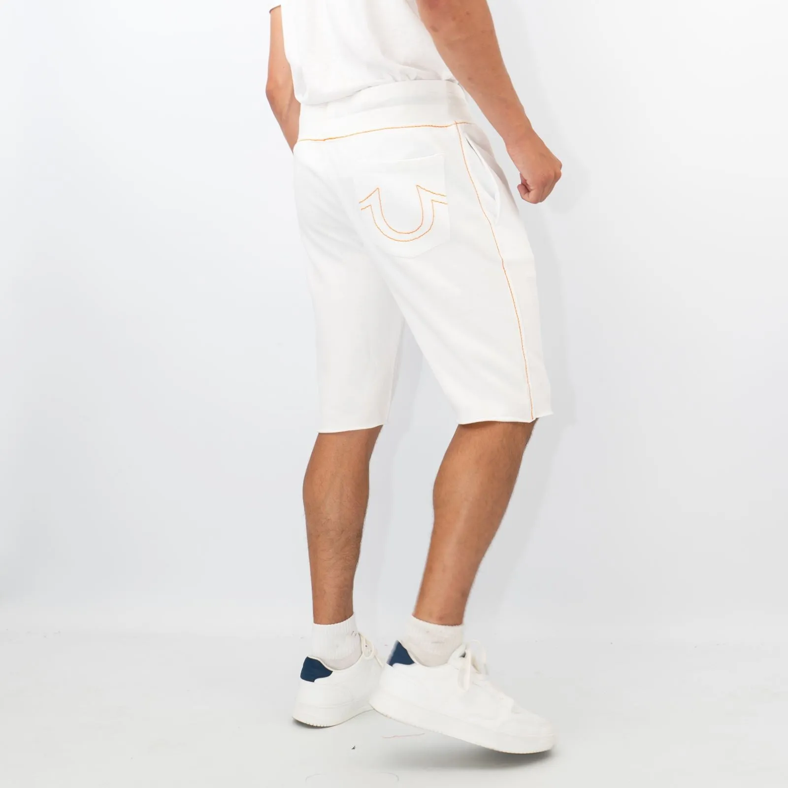True Religion Mens Shorts White Fleeced