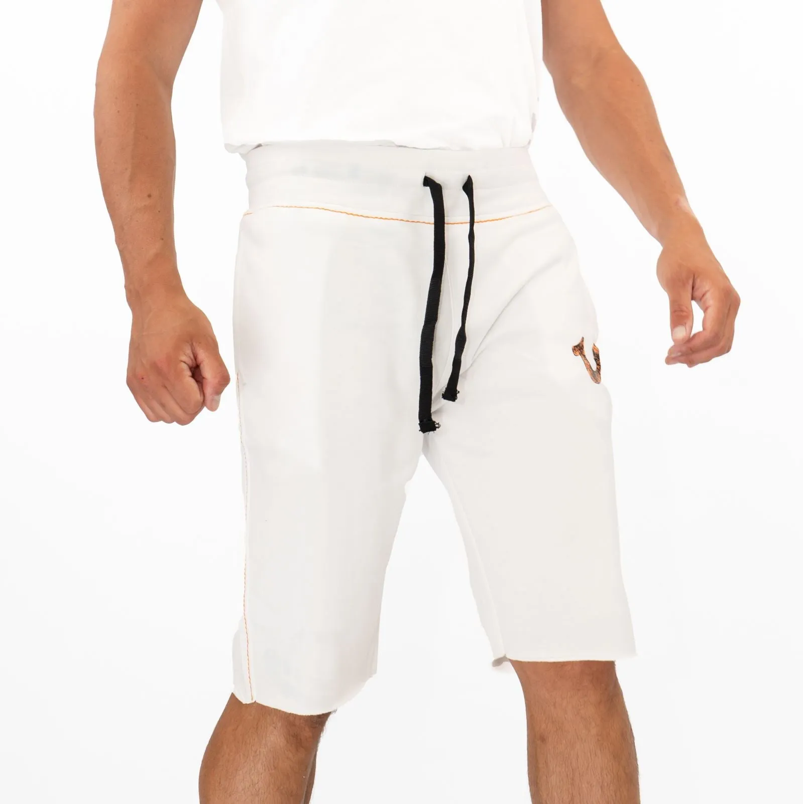 True Religion Mens Shorts White Fleeced