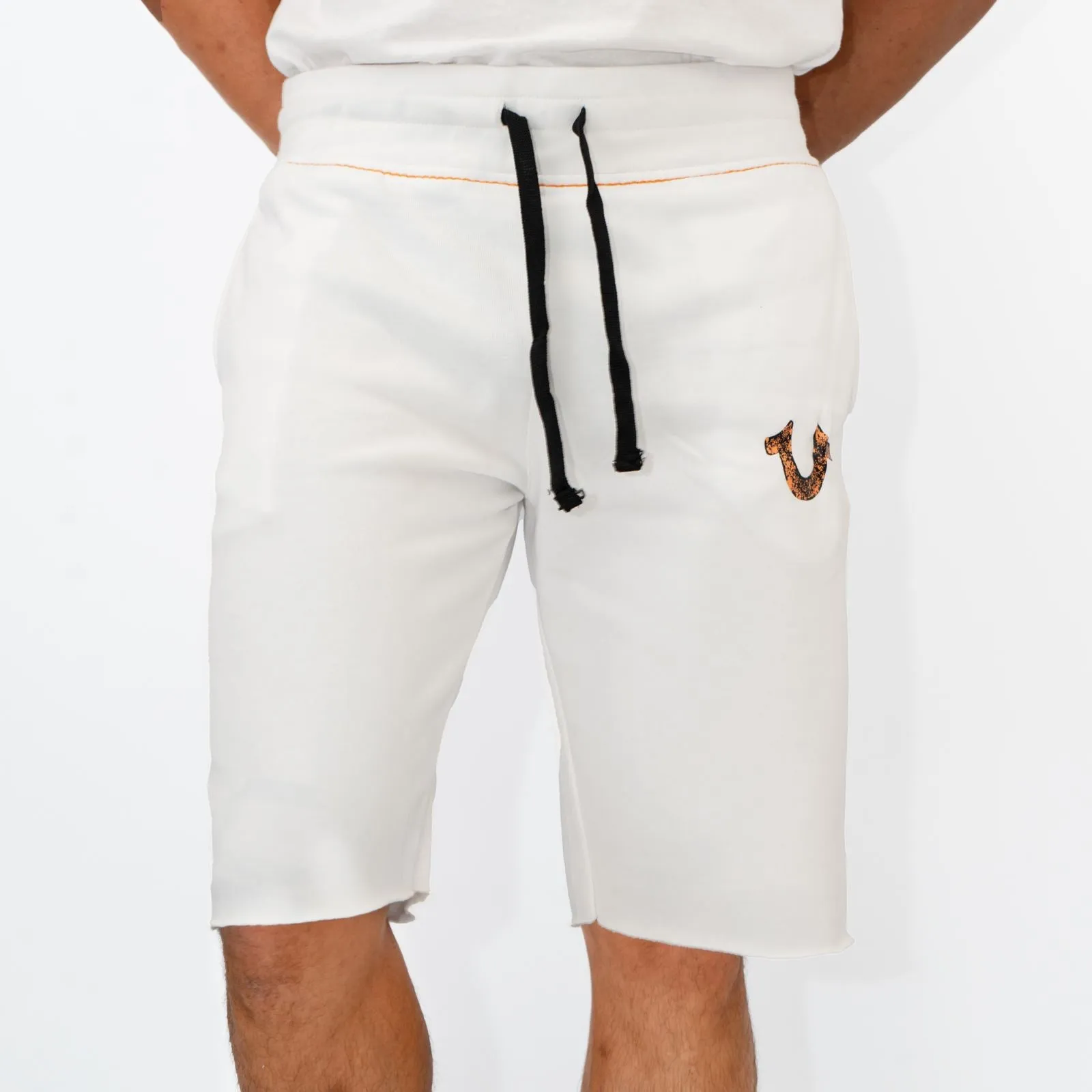 True Religion Mens Shorts White Fleeced