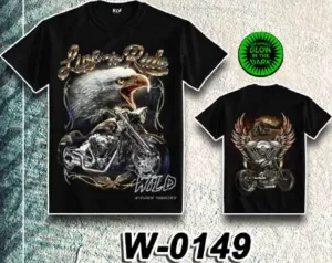 WILD - Glow in the Dark T-Shirt Biker Motorrad Adler W-0149