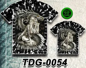 WILD - Glow in the Dark T-Shirt Drache Frau TDG-0054 Batik