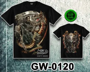WILD - Glow in the Dark T-Shirt Totenkopf Drache Skull GW-0120