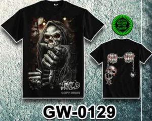 WILD - Glow in the Dark T-Shirt Totenkopf Skull GW-0129