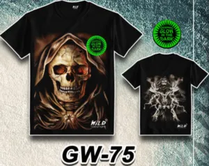 WILD - Glow in the Dark T-Shirt Totenkopf Skull GW-75