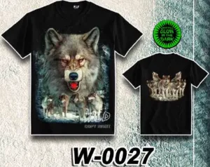 WILD - Glow in the Dark T-Shirt Wolf W-0027