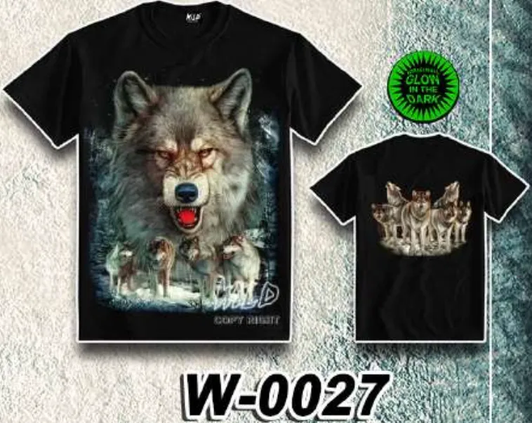 WILD - Glow in the Dark T-Shirt Wolf W-0027
