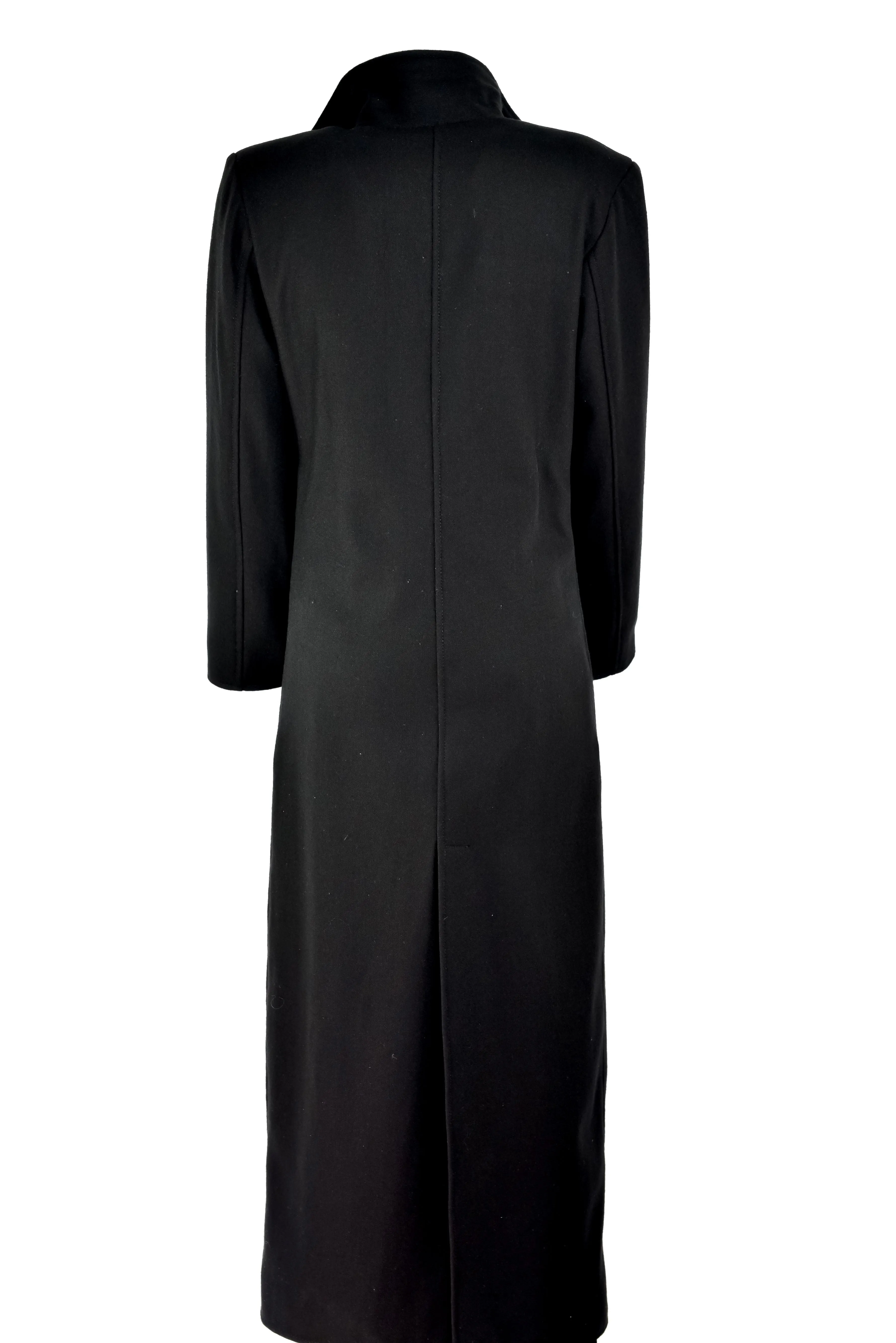 Women's Coat Elegant Long Coat Black Gothic Wool Coat
