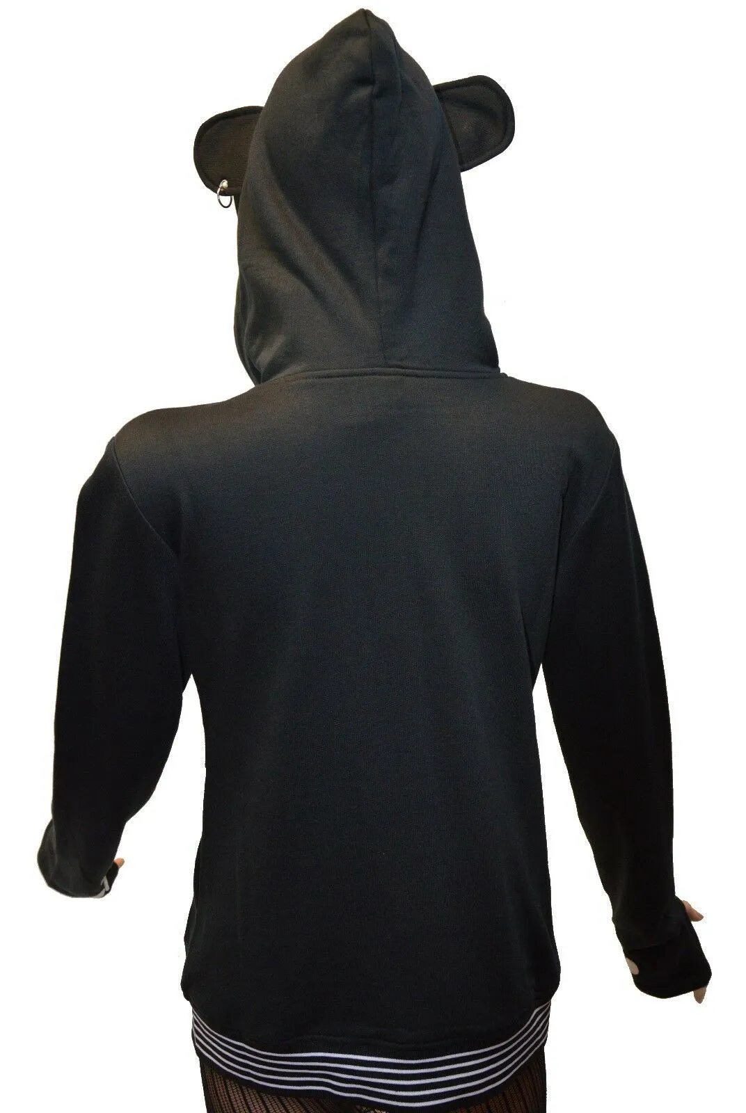 Women's hooded jacket hoodie panda ears thumb holes piercing NEW in original packaging