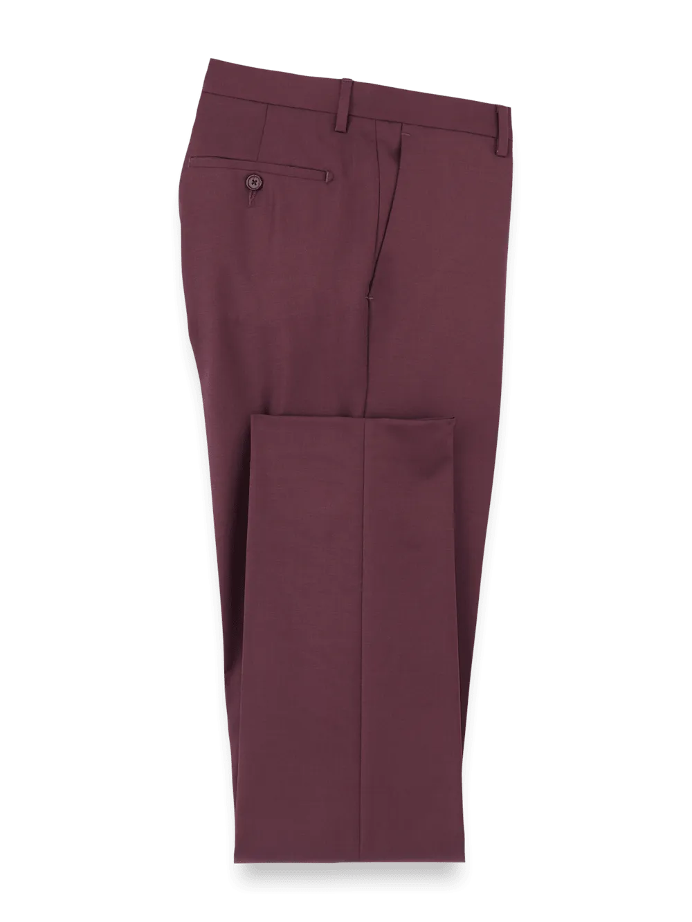 Wool Gabardine Pants - Burgundy