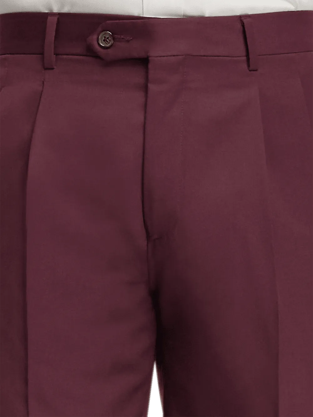 Wool Gabardine Pants - Burgundy