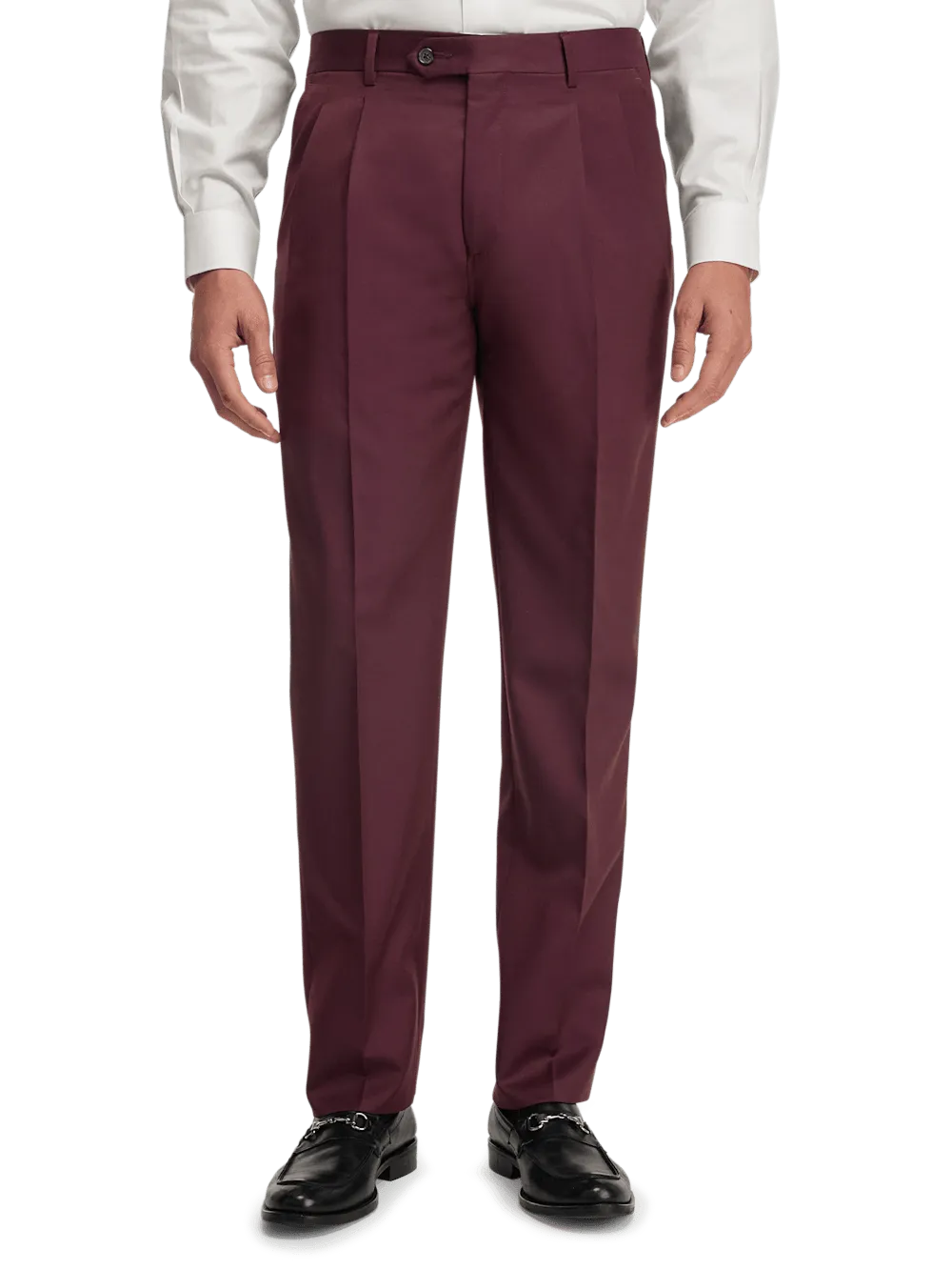 Wool Gabardine Pants - Burgundy