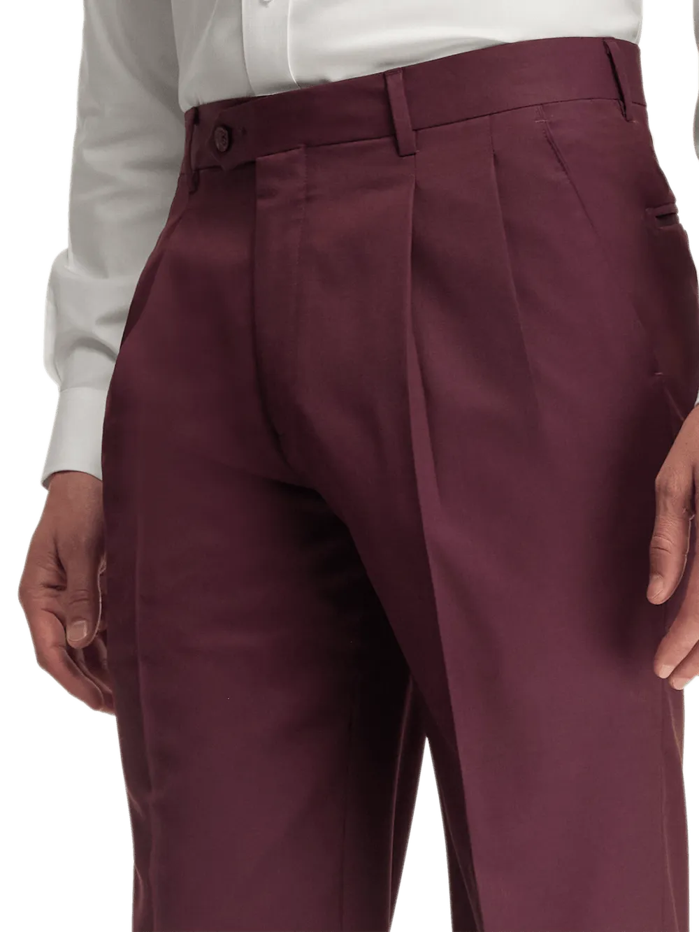 Wool Gabardine Pants - Burgundy