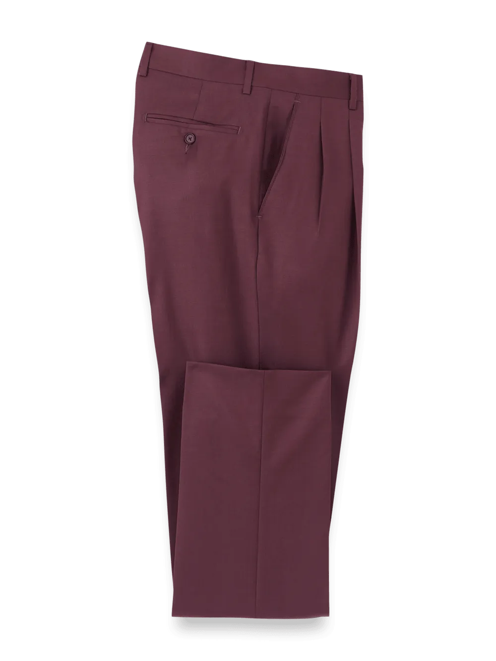 Wool Gabardine Pants - Burgundy