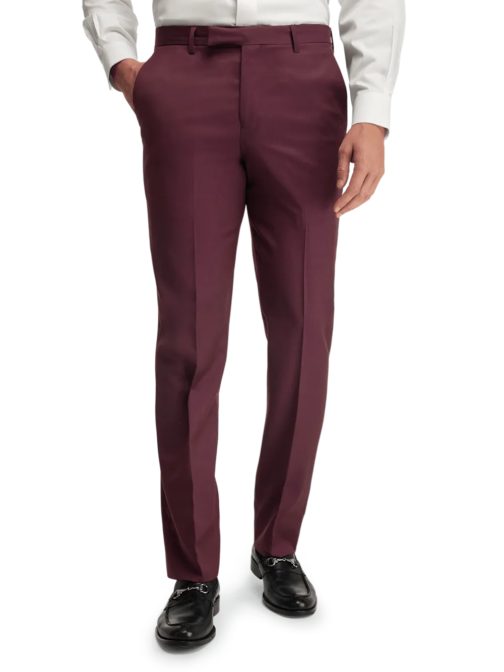 Wool Gabardine Pants - Burgundy