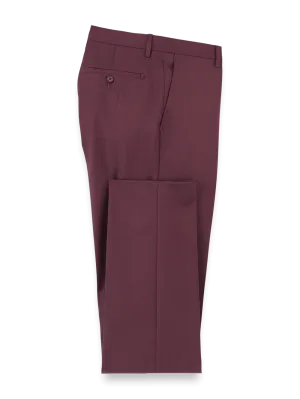 Wool Gabardine Pants - Burgundy
