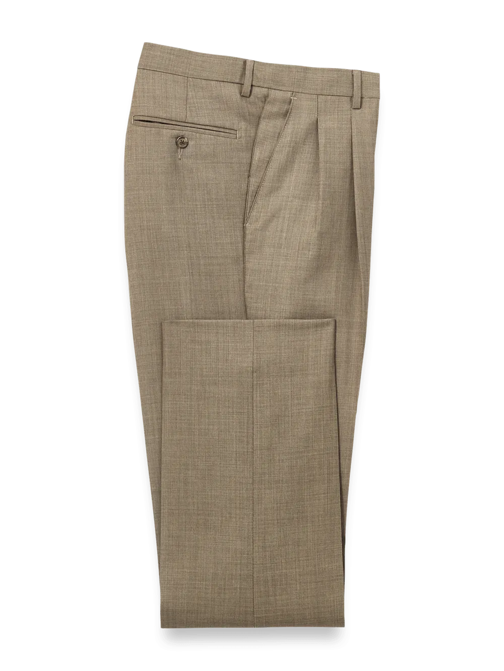 Wool Sharkskin Pants - Light Brown