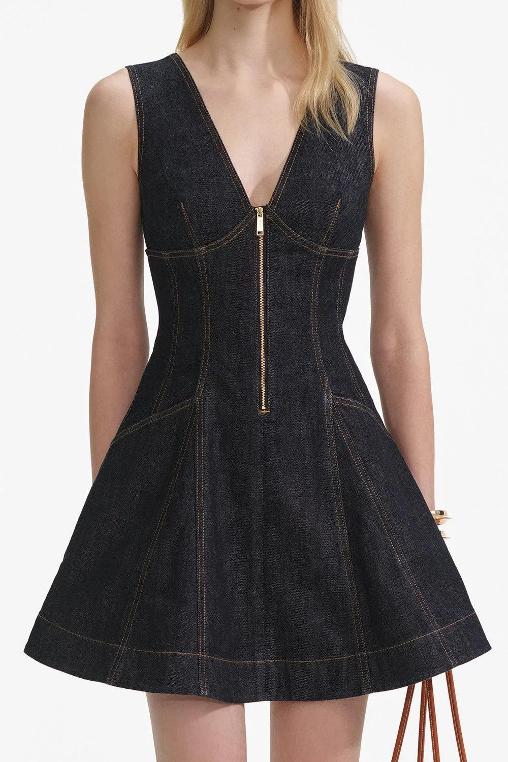 Zip Front Mini Dress